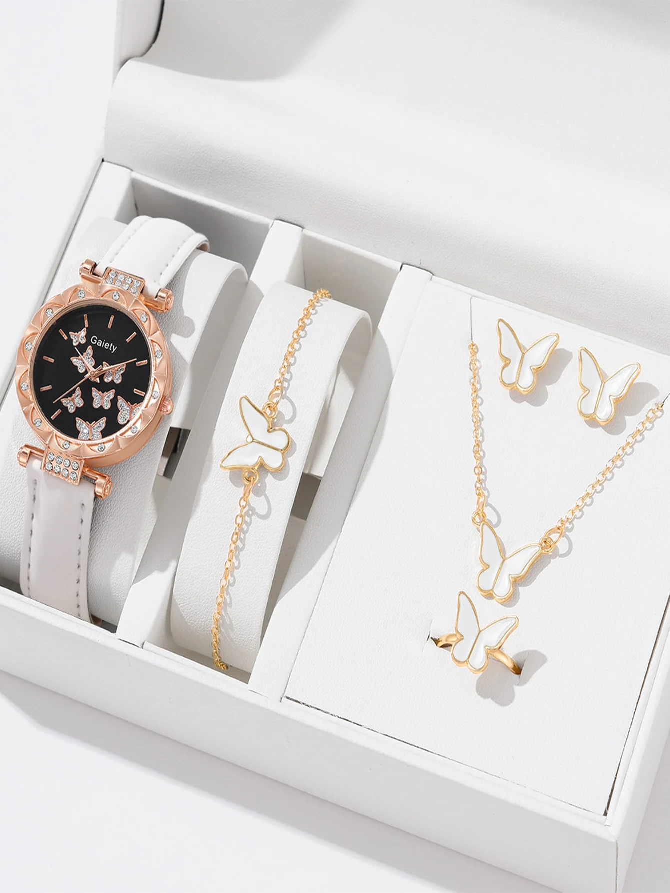 アクセサリーその他 LIVIANA CONTI Woman Jewel Gold A5SJ06 Z03-0 6 Luxury Watches Women's Ring Necklace Earrings Bracelet Set