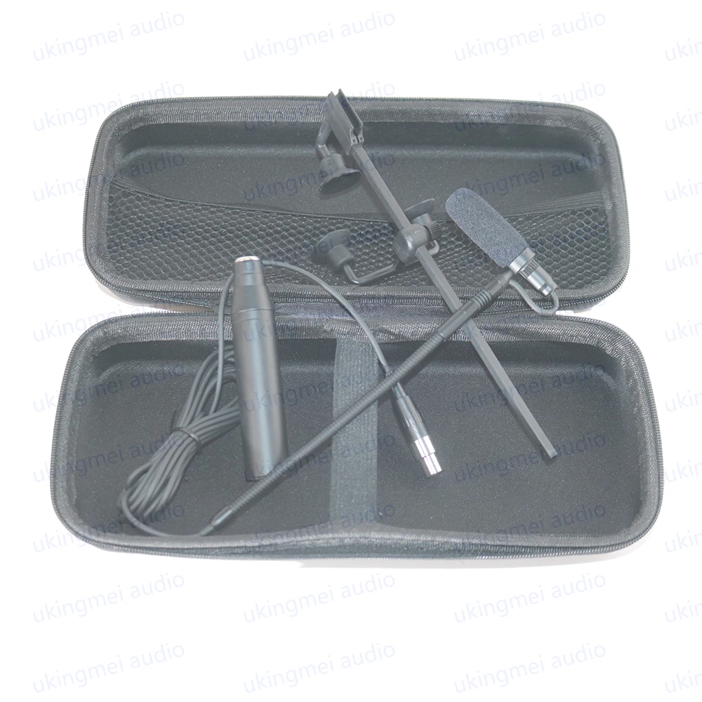 Supercardioid Condenser Microphone for Trumpet Saxophone Violin Acoustic Guitar with Adjustable Clamps 48V Phantom Power Module