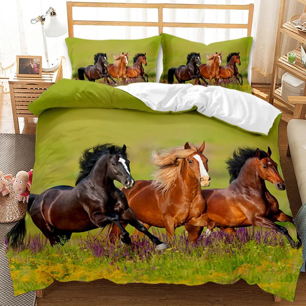 Cavalo Conjunto Capa De Edredão Um Grupo De Cavalos Marrons Correndo Jogo  Cama 3d Animal Cavalo Selvagem Rainha Rei Tamanho Poliéster Colcha Capa -  Conjunto De Roupa De Cama - AliExpress