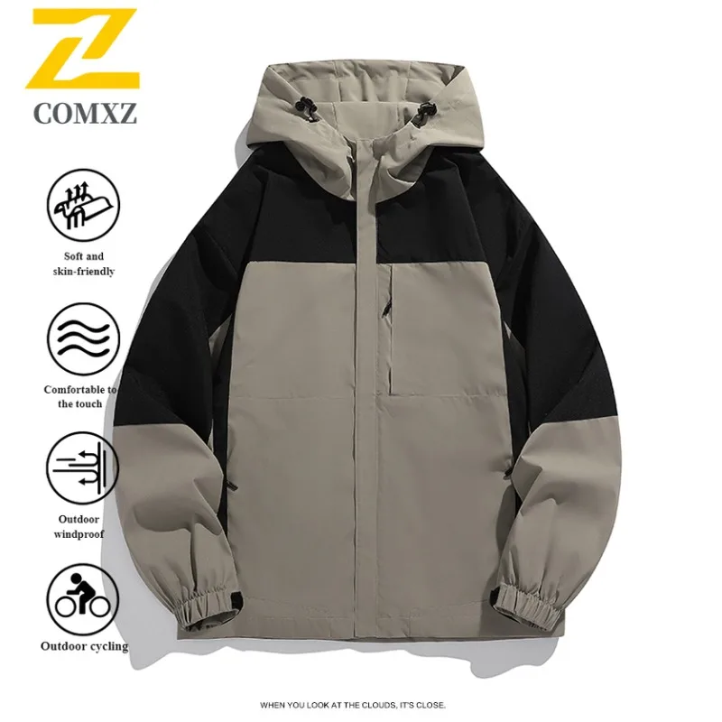 2025 New Men's Workstyle Windbreaker Couple Waterproof Hiking Jacket Outdoor Coat Windproof Tech PolarCore Camping Hiking