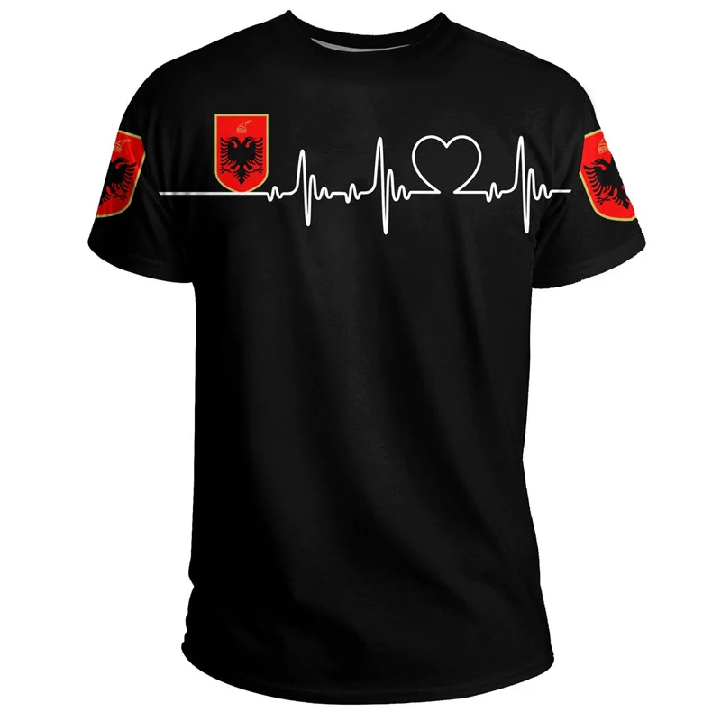 Albanien Herren- und Damen-T-Shirts 3D Fußball-Uniformen Outdoor-Sport Fitness Wettkampf-Training Schnelltrocknende Atmungsaktive Streetwear – Detail 9