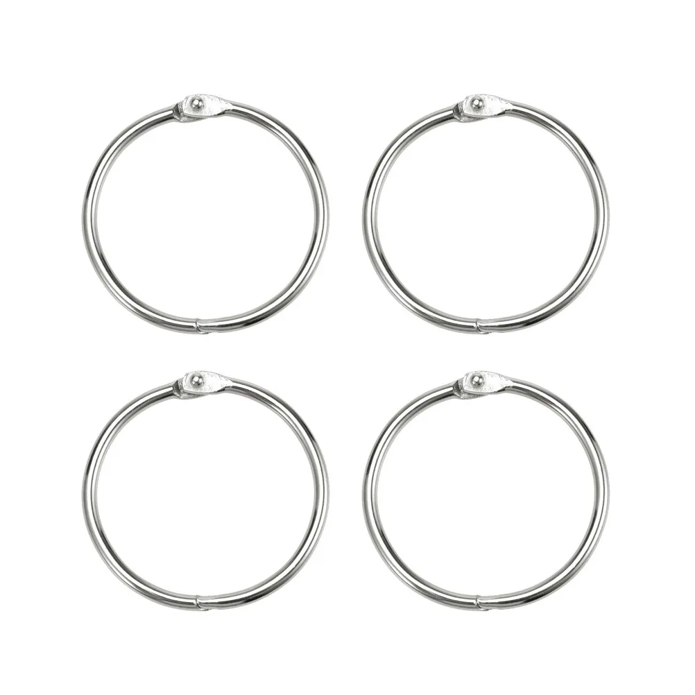 20개 프리미엄 스틸 루즈리프 링 니켈 도금 금속 북링 키체인 오거나이저 바인더 메모 영수증 샘플 사진 클립용