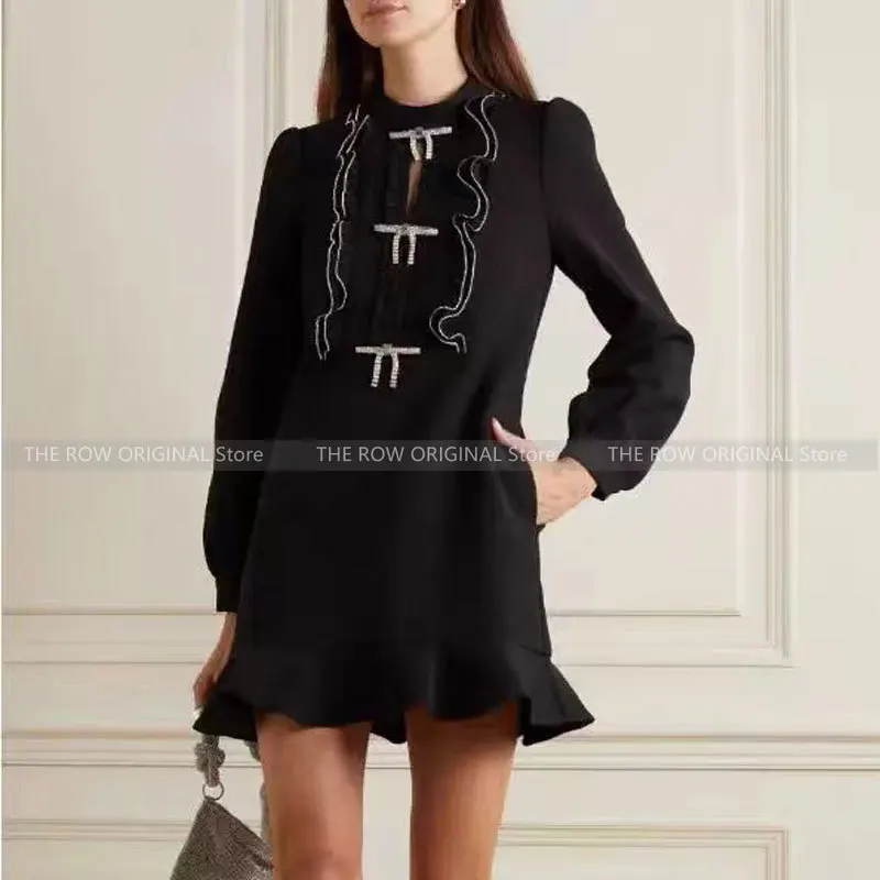 

Женское платье с оборками и высокой талией, яркое платье во французском стиле знаменитости, осень 2023