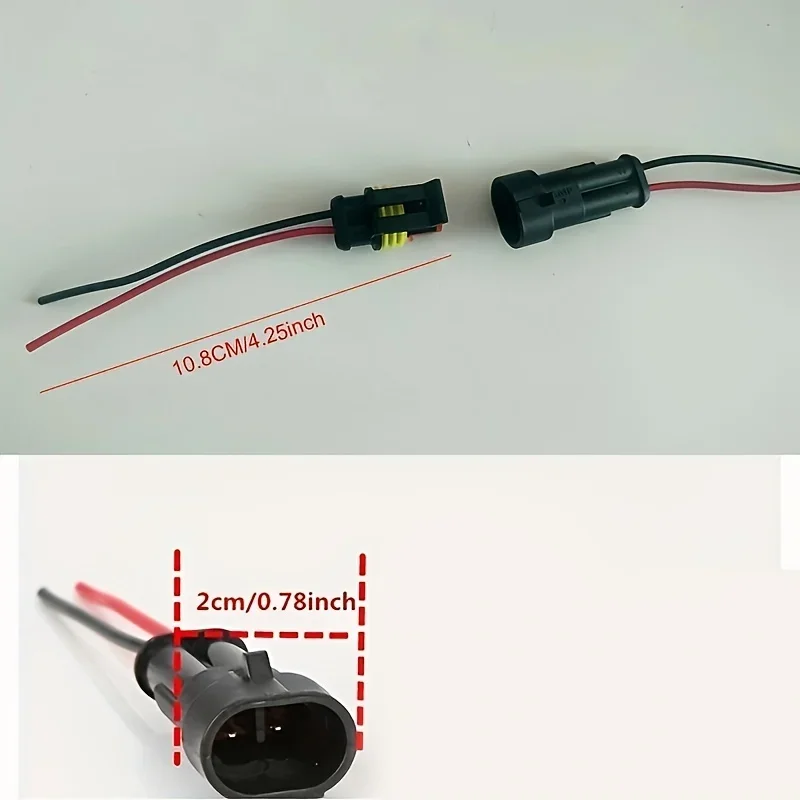 Electrical Connectors Plug 10pcs 5 Sets Waterproof Automotive Male Female 2-Pin Way With Wire Car Motorcycle Scooter Marine