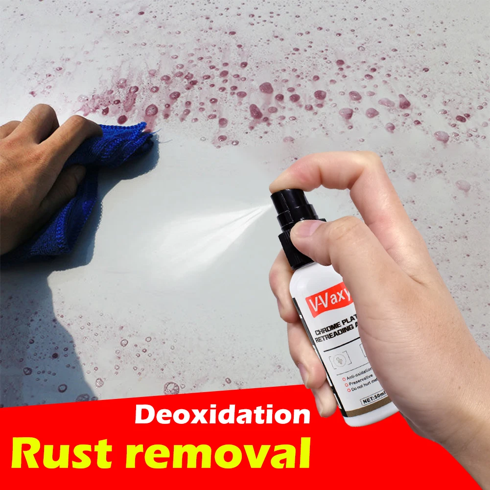 V-Vaxy 50ml Chrome Plate Retreading Agent Liquid Car Rust Removal Cleaner paint rust remover rust remover spray metal rust remover rust remover converter