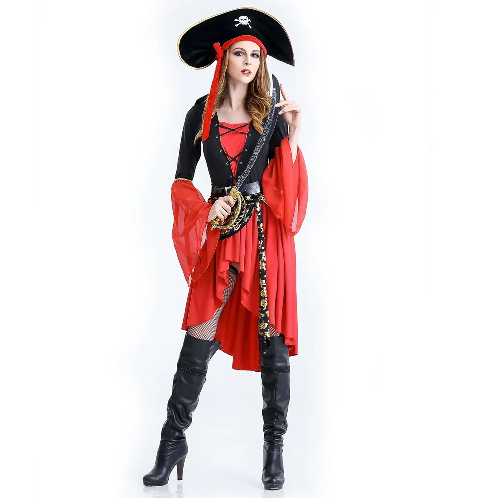 

Pirate Costumes Fancy Carnival Performance Sexy Adult Halloween Costume Dress High Quality Captain Party Women Cosplay