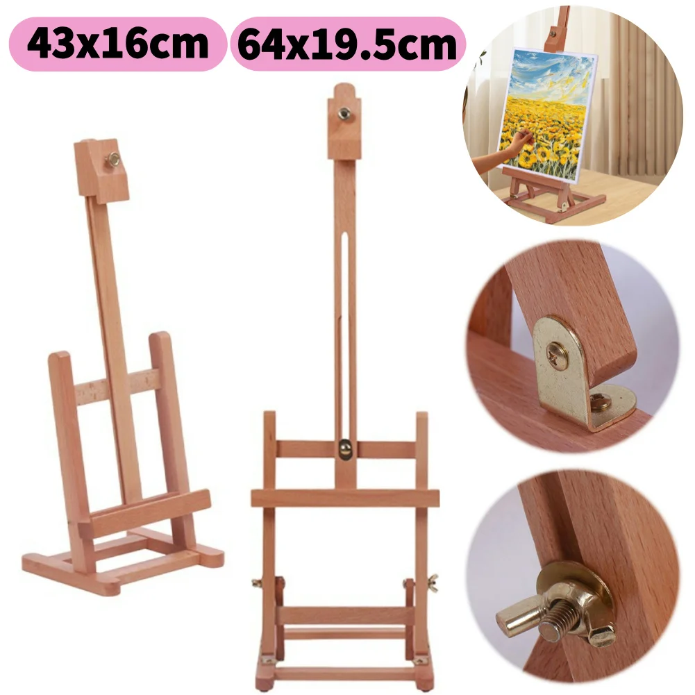 Tabletop Wooden Easel Painting Easel Stand Desktop Painting Stand for Adults Beginners Artists 43x16cm/64x19.5cm