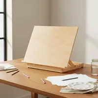 Portable Art Easel Set 2 in 1 Foldable Drawing Easel Adjustable Drawing Board Writing Utensil Ledge Wooden Sketch Board for Desk 6