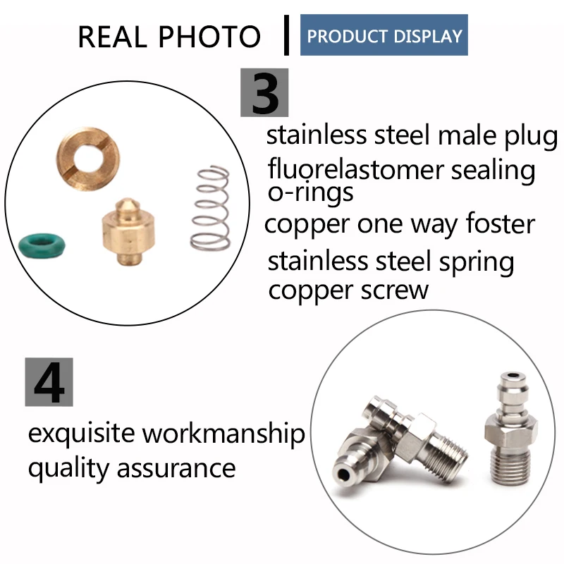 1/8NPT 1/8BSPP M10x1 Thread Quick Couplers 8MM Quick Connect Fittings quick connect fittings Refilling Adapter Air Pumps Parts & Accessories 3pcs/set