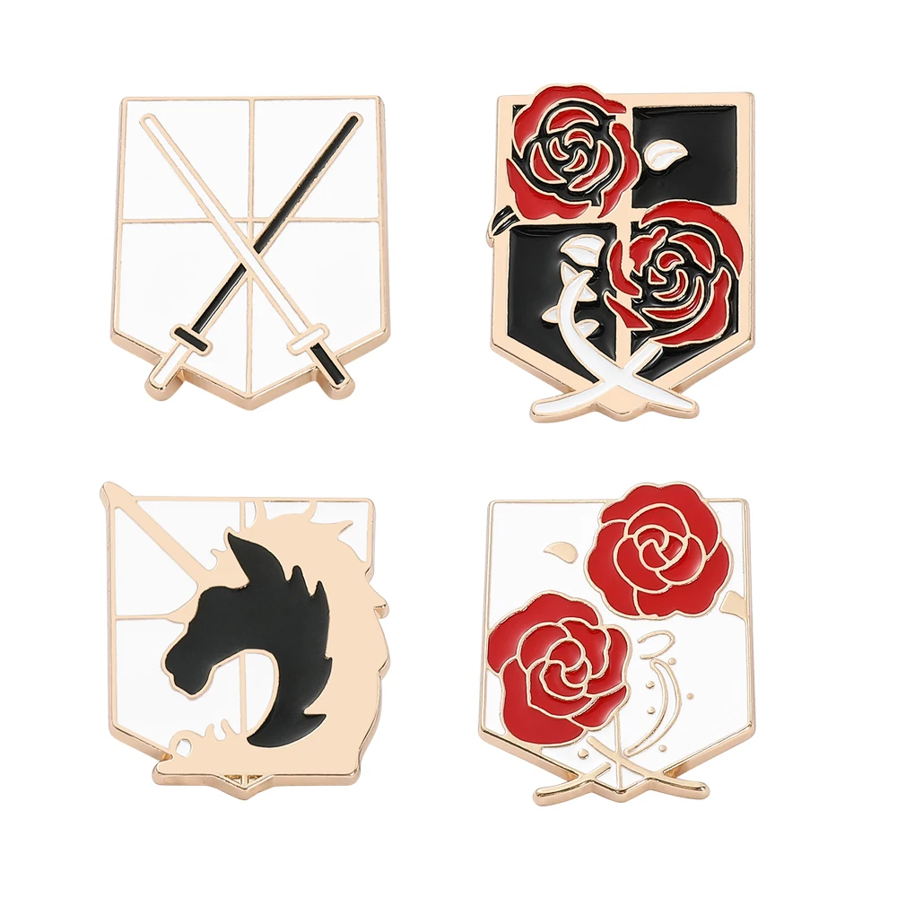 

Anime Attack On Titan Brooch Wings of Liberty Freedom Scout Regiment Legion Badges Enamel Lapel Pins for Fans Jewelry Gifts