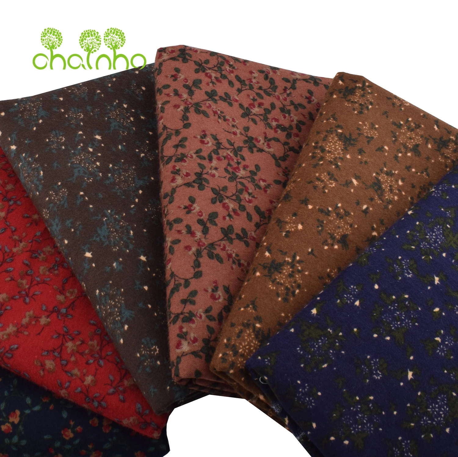 Chainho,Printed Plain Brushed Cotton Fabric,DIY Sewing Quilting Material For Cushion,Pillow,Sofa,Tablecloth,Floral Series,25MM6