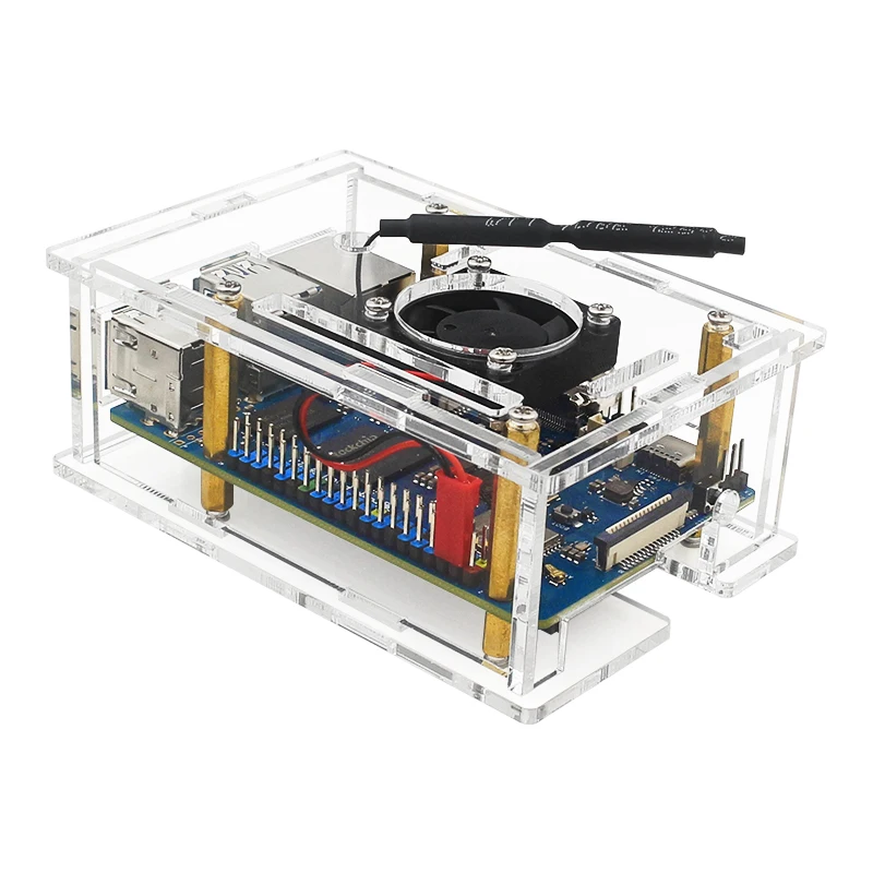 Orange Pi 3B Acrylic Case Transparent Shell Active Passive Cooler Optional Cooling Fan Aluminum Heatsink