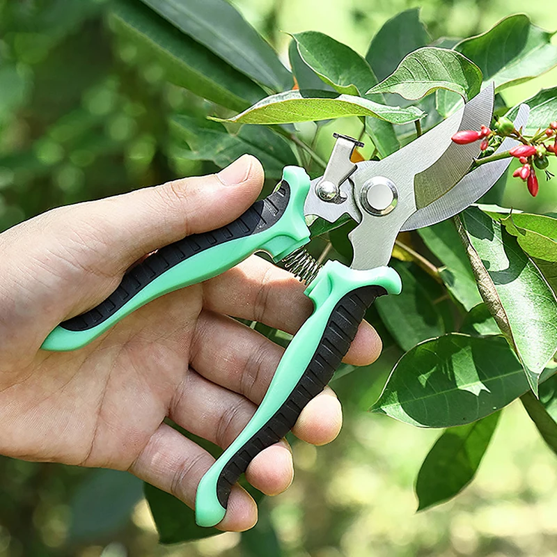 

1Pc Stainless Steel Multifunctional Gardening Scissors Pruner with Anti-Slip Grip Garden Orchard Grafting Branch Pruning Shears