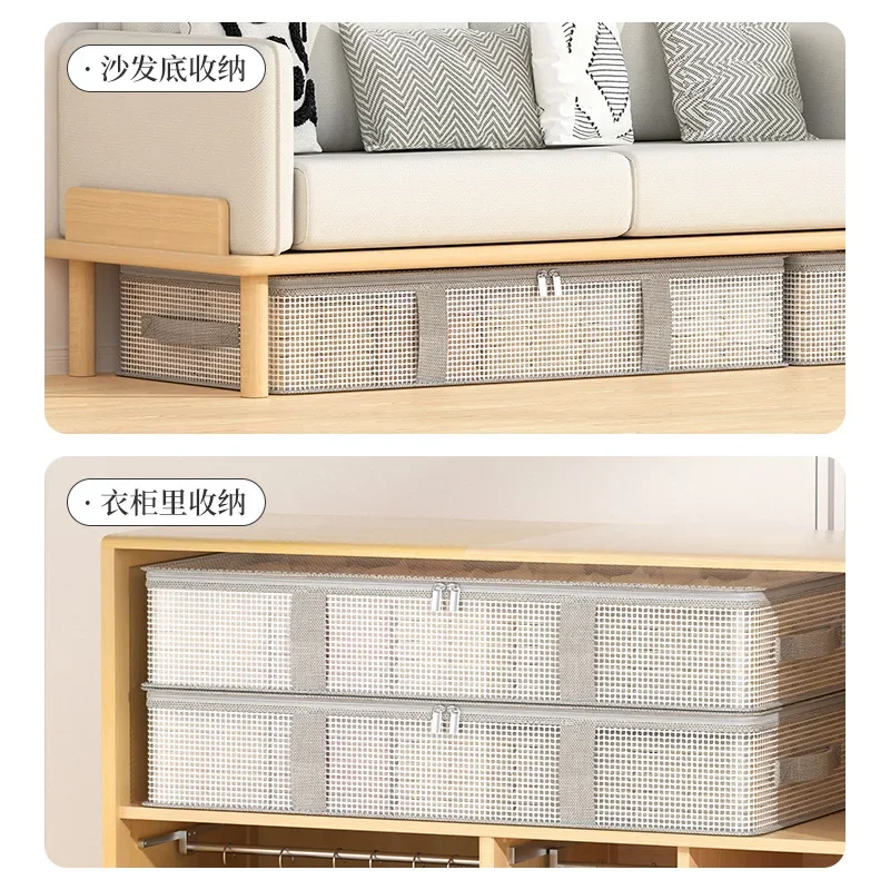 Foldable Storage Bags PVC Transparent Large Capacity Clothing Wardrobe Storage Bag Wear-resistant Dustproof Moisture-proof 4
