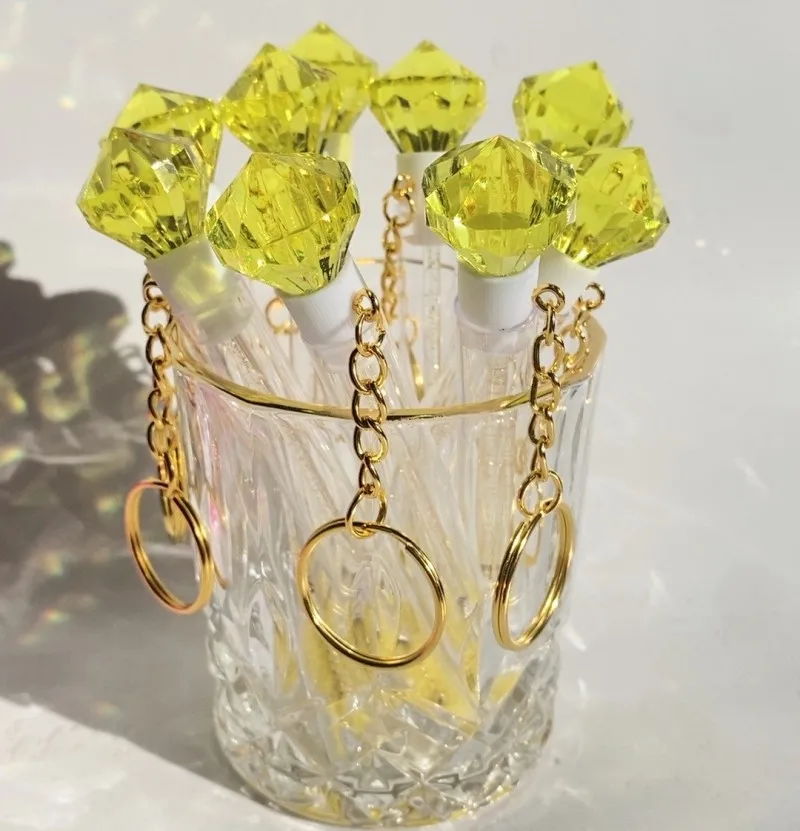10개 빅 다이아몬드 래쉬 브러쉬 일회용 속눈썹 브러쉬 스풀리 마스카라 완드 인 튜브 Wity Keyring