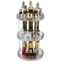 360 Rotatable Desktop Cosmetic Rack Bathroom Shelf Large-capacity Perfume Skincare Product makeup Storage Rack Organizer Kitchen 2