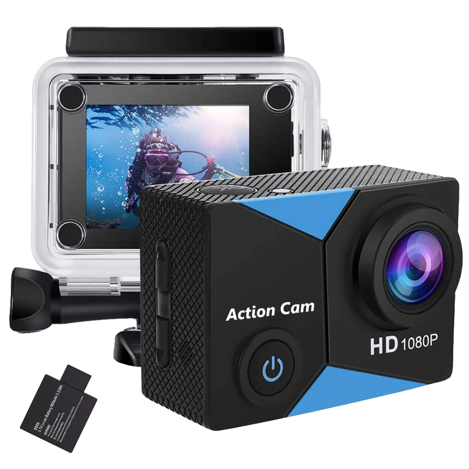 액션 카메라 울트라 HD 1080P 2.0 인치 스크린, 140D 30M 수중 방수 비디오 녹화 스포츠 익스트림 프로 캠