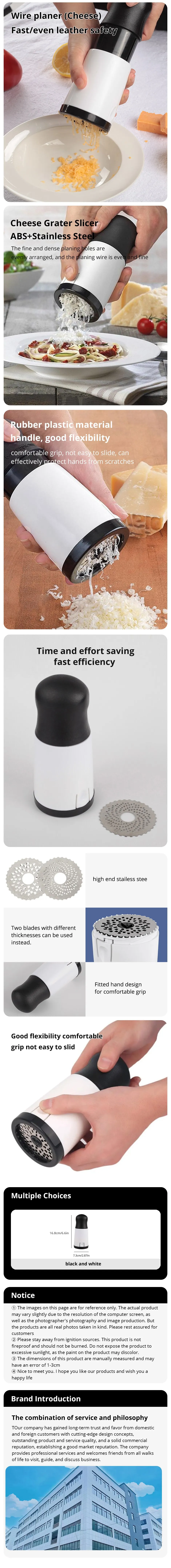 Description Picture 2 of itemCheese Grater 2 Pattern Blade Kitchen Gadgets Chocolate Grater DIY Butter Food Mill Cheese Grater Slicer ABS+Stainless Steel