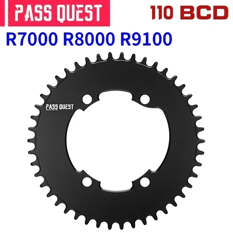 Road Bike Chainring PASS QUEST Chainring 110 BCD Round for Shimano 105 R7000 R8000 R9100 36 40T 44T 46T 48T 50T 52T 54 56 58T Bike Chainwheel 110bcd