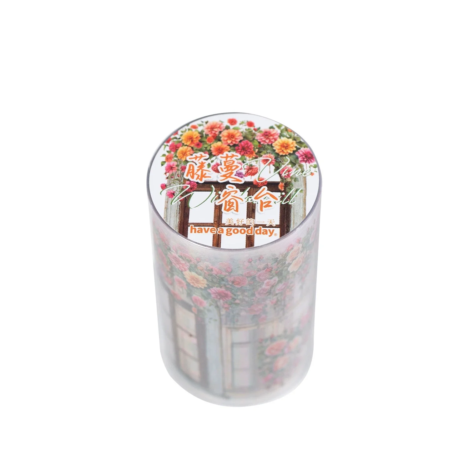 1롤 덩굴무늬 및 창틀 와시 테이프, 풍경 장식 테이프, 저널 스크랩북 장면 레이아웃 장 DIY 공예 용품