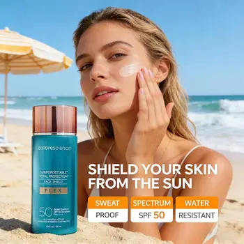 Colorescience Sunforgettable Protezione Totale Viso SPF50 Classico, Non Unto, Uniforma il Tono della Pelle, Luminosità Naturale, Bellezza