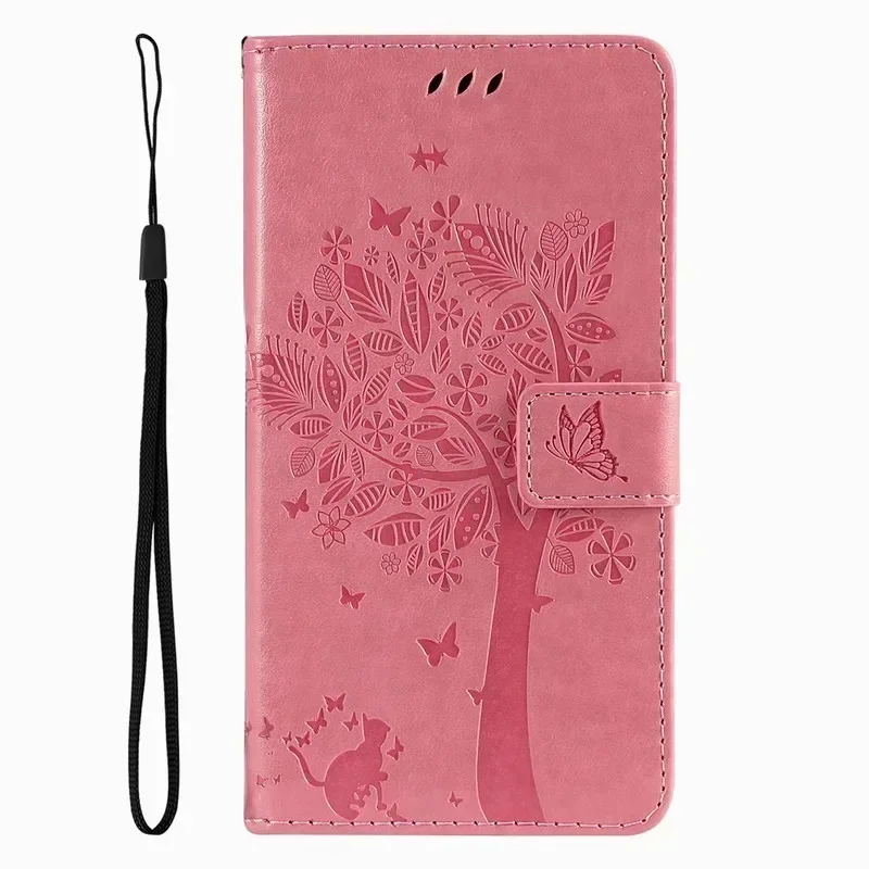 Cute Cat Tree Flip Wallet Case with Card Slots Cover