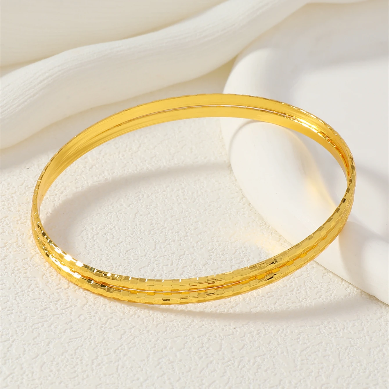 قطعتان/مجموعة من سوار نسائي بإبزيم بحلقة رفيعة من...