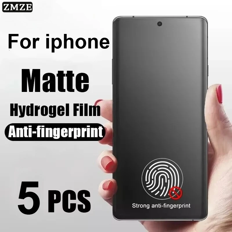 5 шт. матової гідрогелевої захисної плівки для Iphone 17 Pro Max 17E 17 16 15 14 13 12 Air, не скляна, захист від відбитків пальців
