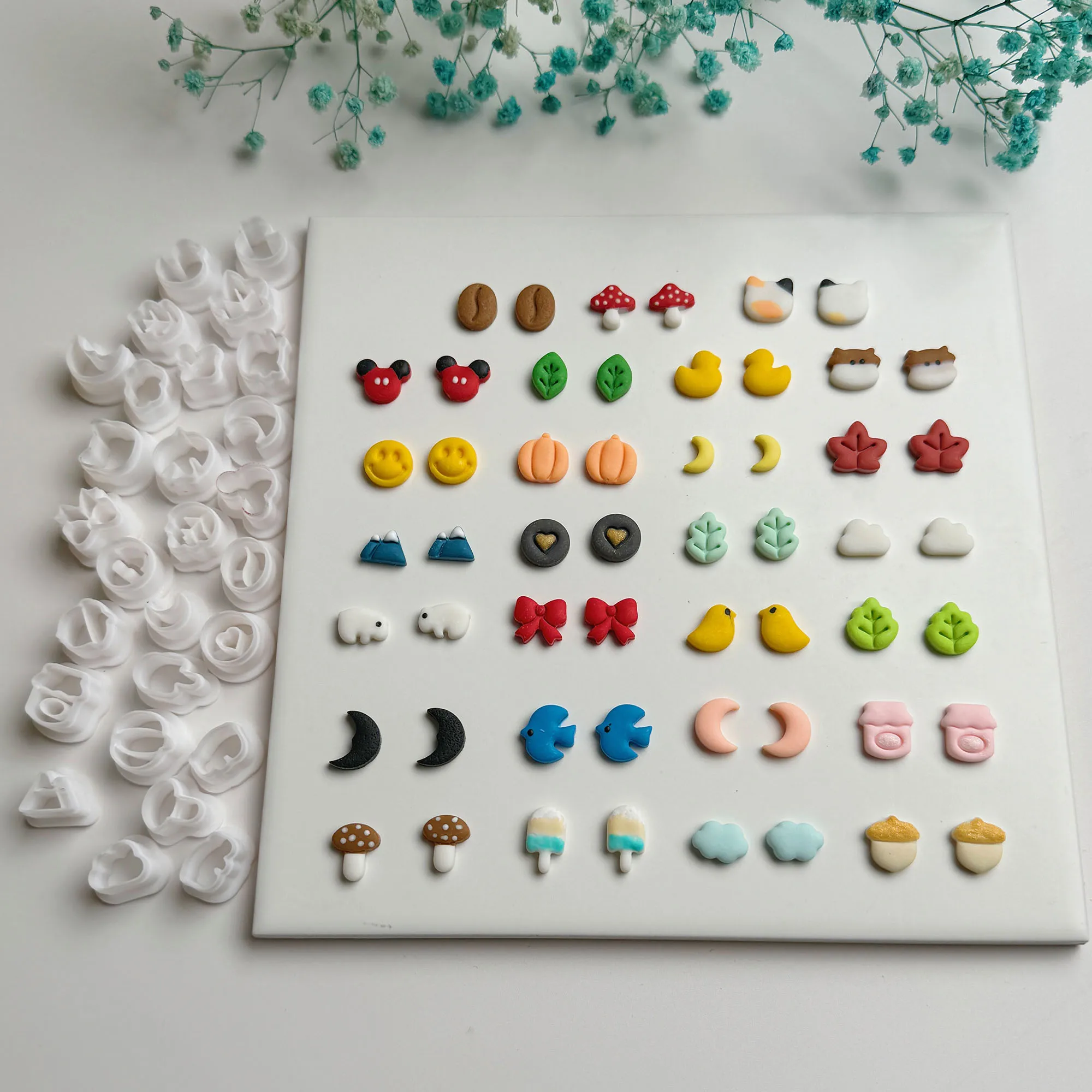 Mini Polymer Clay Cutters Cute Moon/Cow/Bird/Cloud Shape Clay Cutting Molds for DIY Earrings Jewelry Decoration Makings polymer clay cutter