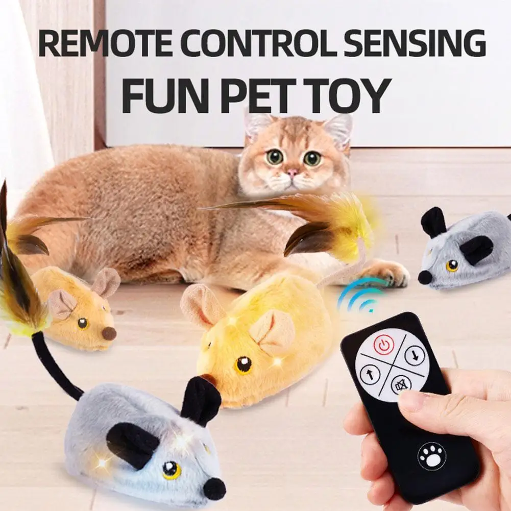Cat Toy Simulation Remote Control Electric Indoor Cat And Mouse Rechargeable Induction Boredom Reliever Wireless Pet Toy