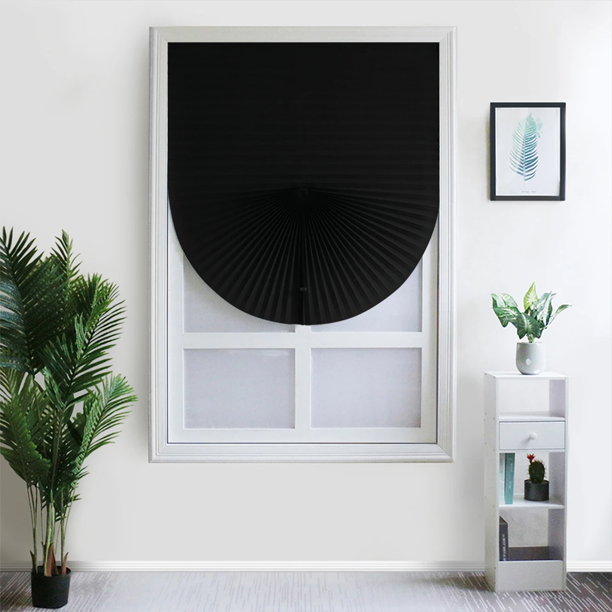 Cordless Pleated Fabric Window Blinds for Bathroom Office Privacy