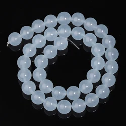 Lake Blue Natural Chalcedony Round Beads for Handmade Jewelry and Gifts (Lake Blue)