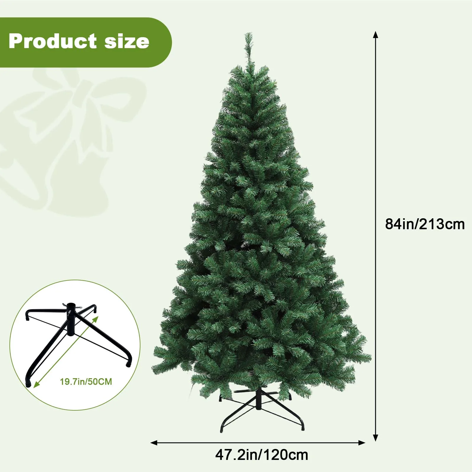6–7ft Pre-Lit Artificial Christmas Tree with LED Lights – 8 Lighting Modes, Hinged Branch Design for Easy Setup