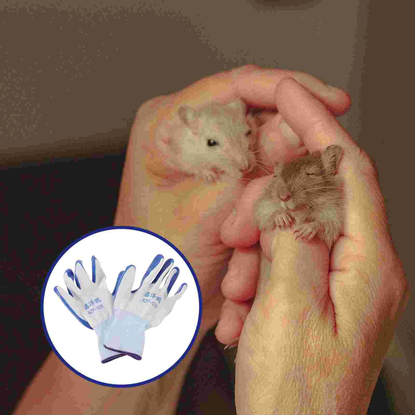 

2 Pairs Handling Anti- Bite Scratch For Cat Bird Snake Parrot Lizard Wild Animals Protection ( White, Blue )(Random Style)
