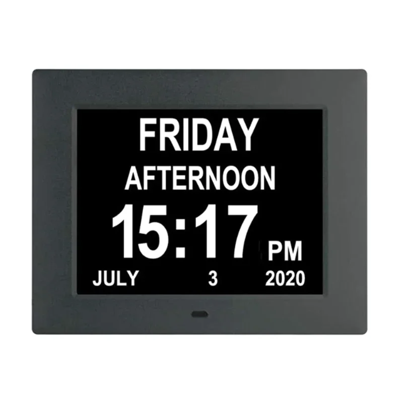 8 Inch Alarm -Dementia Clock With Reminders& Large Digital Calendar Clock With Date Helps Memory Loss/Alzheimer's