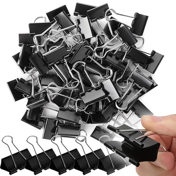 20 pz 3.2 cm Nero Raccoglitore In Metallo Clip di Ufficio Collezione di Documenti Clip di Stoccaggio Cancelleria Biglietto Clip a Coda Lunga Forniture Per Ufficio