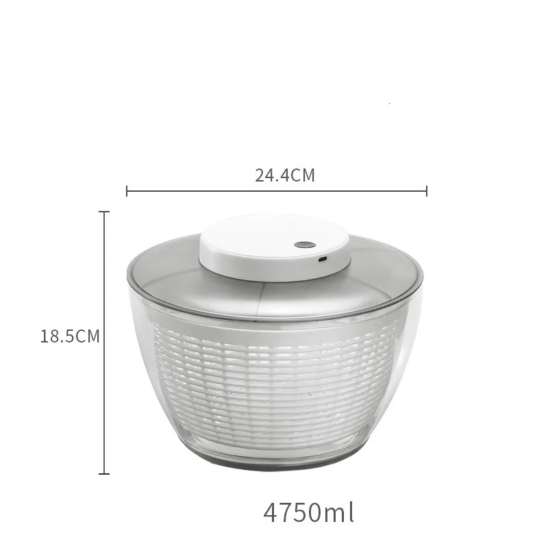 Electric Salad Spinner Vegetable Dehydrator Fruit Dryer Lettuce Drainer Dry and Wet Separation Draining Salad Kitchen Gadgets