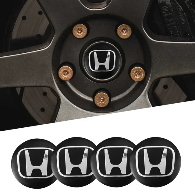 Honda Logo Sticker 4-Pack JDM Logo Sticker Decals For Honda Civic, Accord, CR-V - Wheel Center Caps, VTEC, Si - White Vinyl Hub Caps For Honda Accord - Foto 4