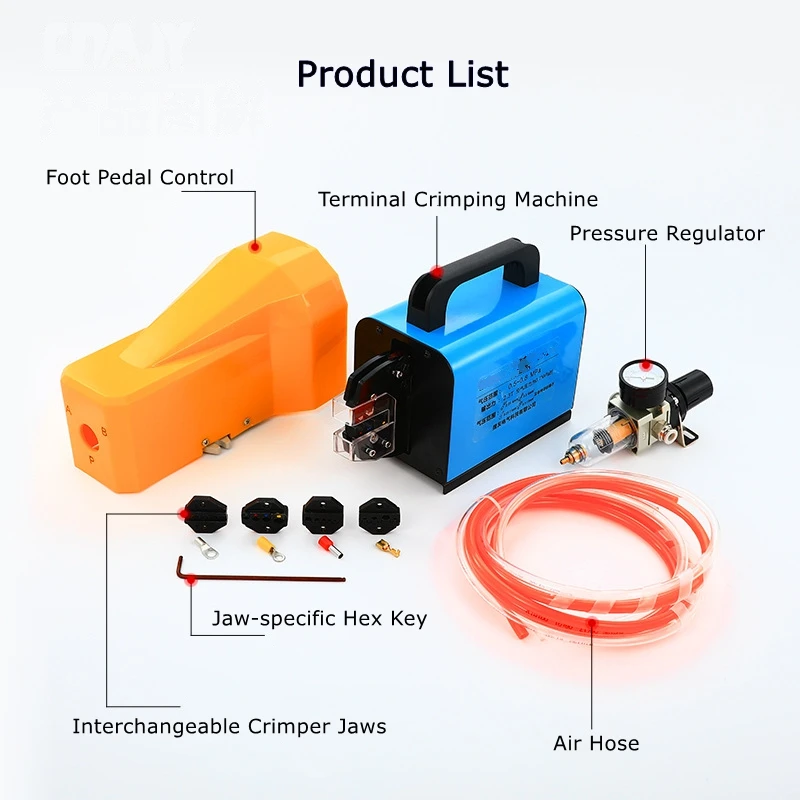 Energy-Saving Cylinder Portable Design Interchangeable Crimper Jaws 2.3T Pneumat