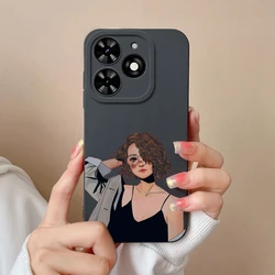 Fun Cartoon Liquid Silicone Full Coverage Anti - Drop Bumper Phone Case for Tecno Spark Go 2024 (TYB15)