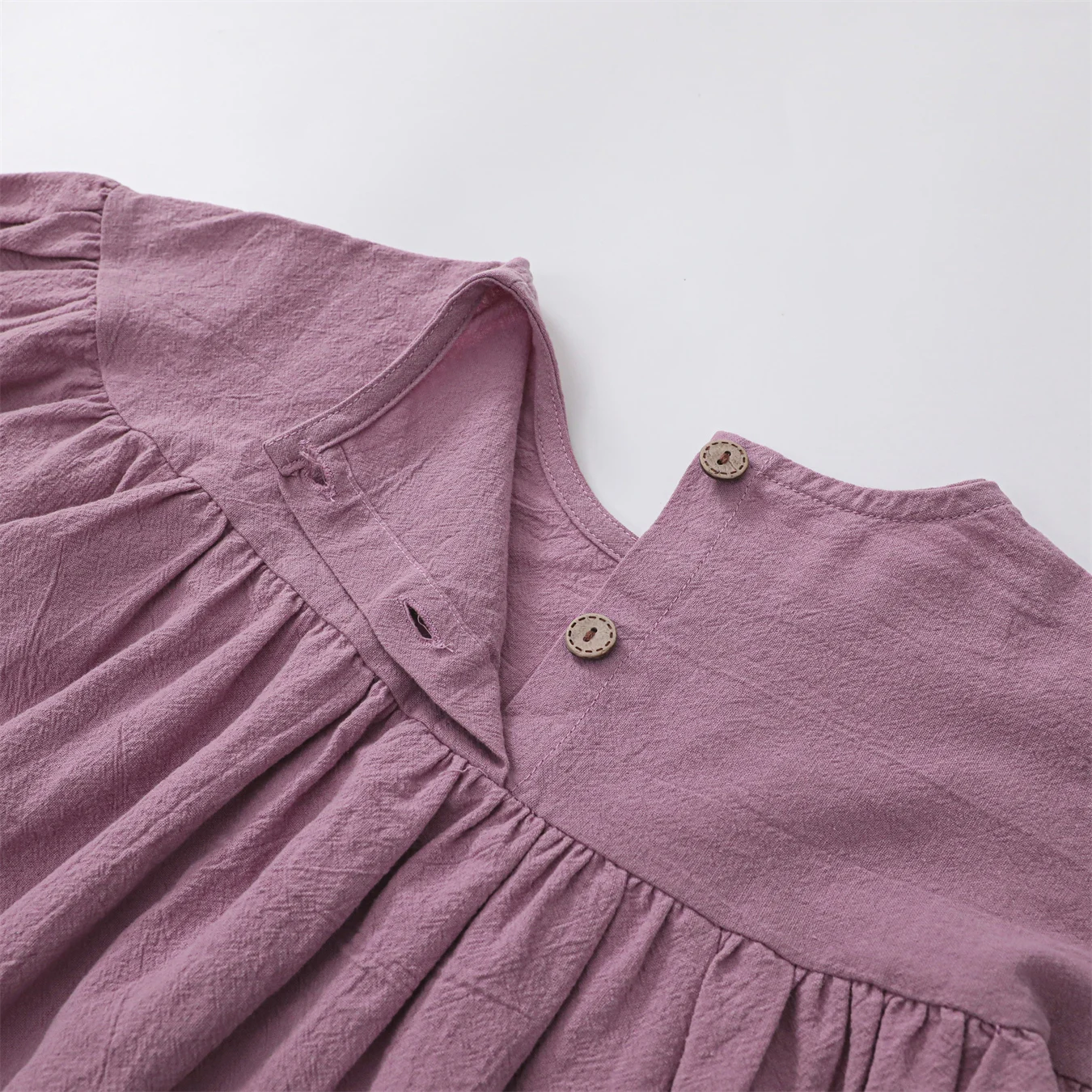Girl's Cotton Linen Long Sleeve Dress Children's Fresh A-Line Dress Kids Clothing Autumn Style