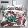 Anime Demon Slayer kamado Nezuko Anime Bedding Set Boys Girls Twin Queen King Size Duvet Cover Pillowcase Bed boys Adult Bedroom 6