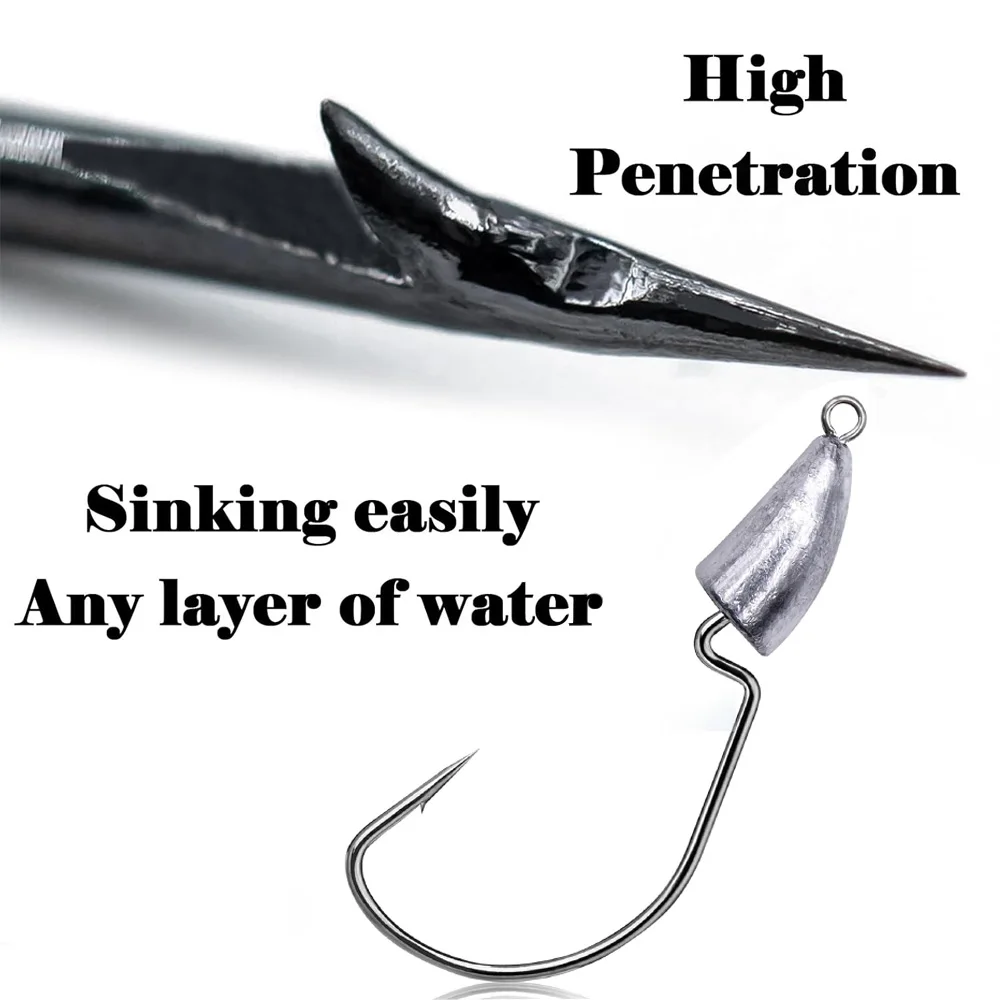 Weighted Metal Jig Worm Hooks 3