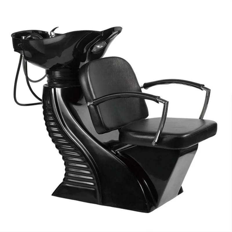 high quality hair salon furniture black shampoo chairs salon sink shampoo bowl washing chair hairdressing brown leather shampoo chair with black sink hair washing shampoo chairs