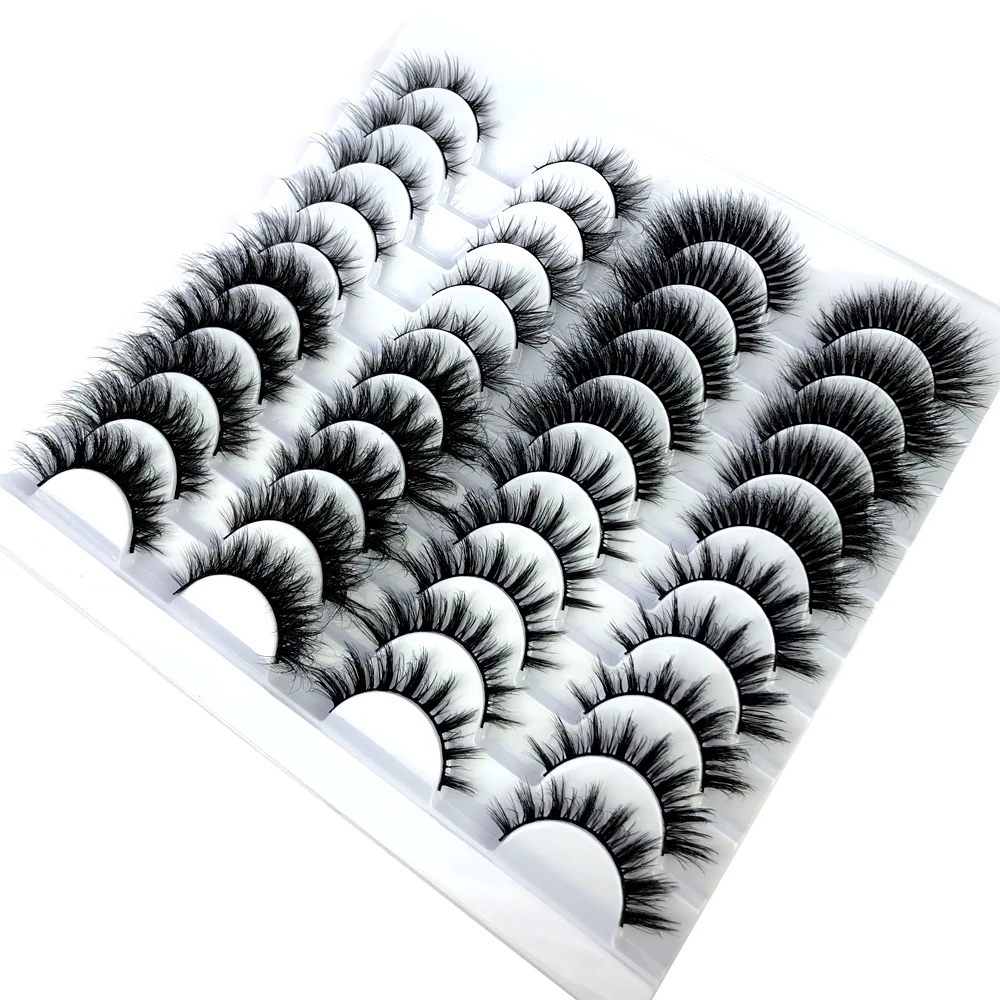 

HBZGTLAD New 20 Pairs Natural False Eyelashes Fake Lashes Long Makeup 3d Mink Lashes Extension Eyelash Mink Eyelashes for Beauty