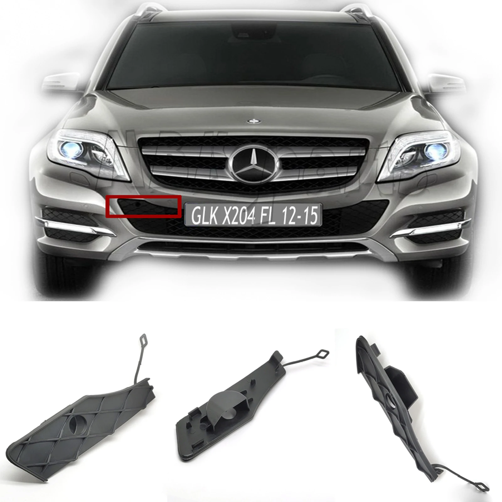 Fit 12-15 Mercedes-Benz GLK Facelift X204/W204 GLK200 GLK220 GLK250 GLK300 GLK350 Front Tow Cover A2048851124