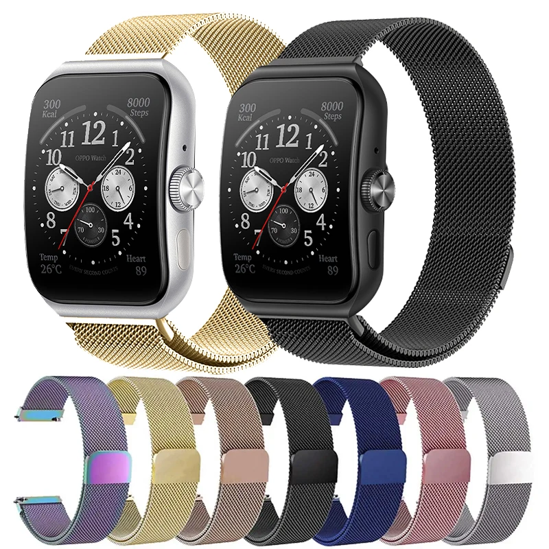 22mm Milanese Loop Metal Band Watch Strap, Silver