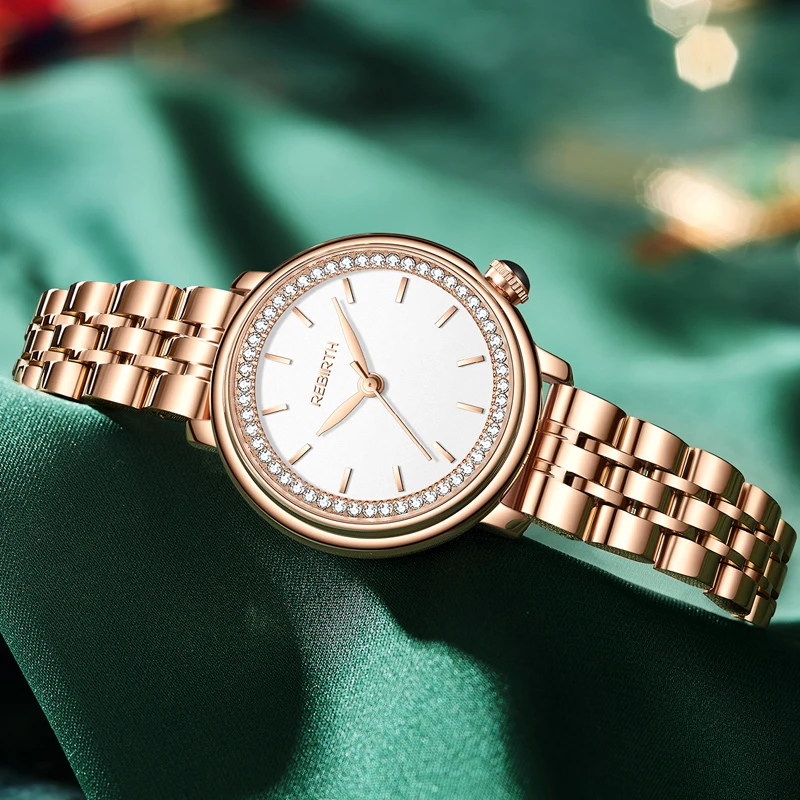 New Luxury Big Rhinestone Dial Watches for Women Steel Buckle Hardlex Womens Quartz Watch Best Gift