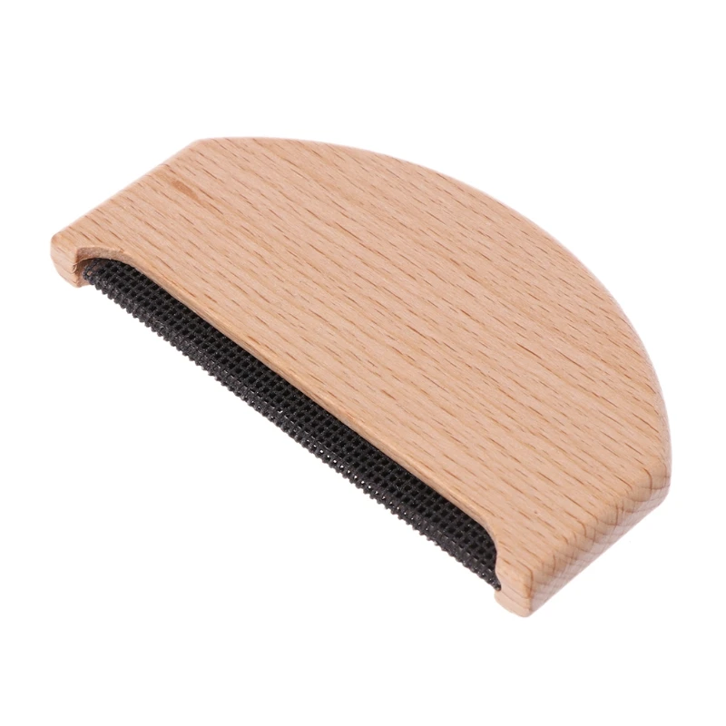 Y1UB Wooden Fabric Cashmere Sweater Lint Remover Trimmer Shaver Manual Portable Comb