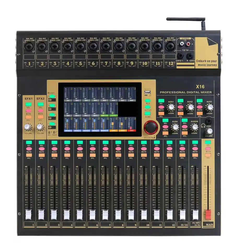 X16 Channels Audio Sound Mixer TITumnnl MG16 Mixing DJ Console USB
